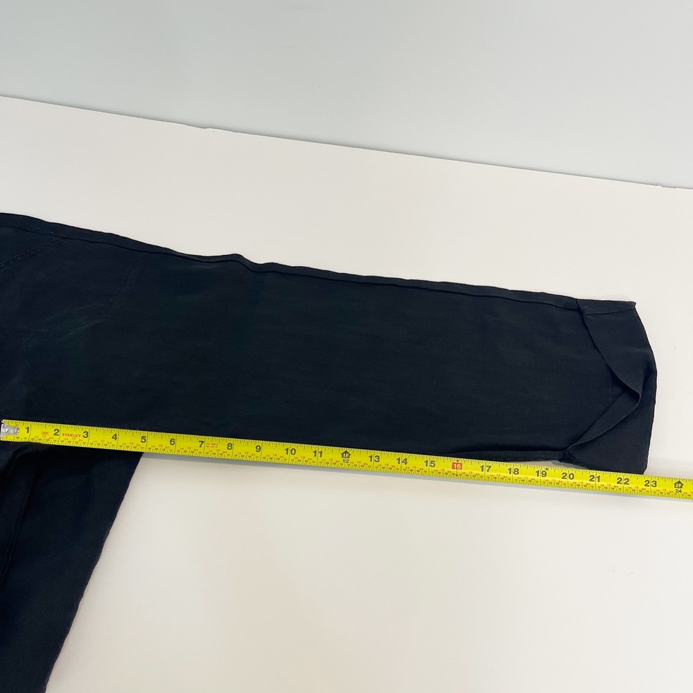 George & Martha Black Linen Easy‎ Capri Pants Womens Size 8 Cuffed Crop Trousers - Picture 8 of 8
